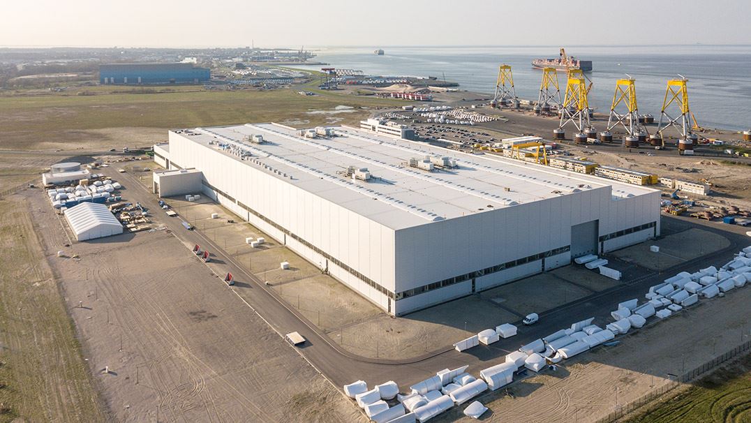Cuxhaven wind turbine production from a bird’s eye view