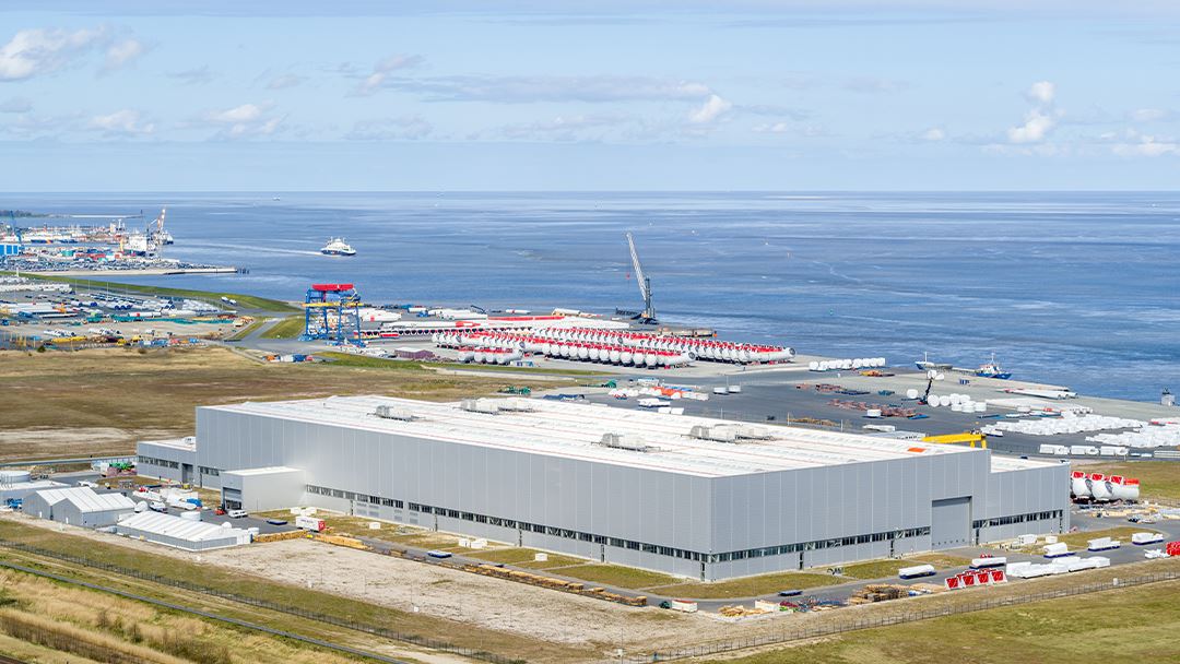 Cuxhaven wind turbine production from a bird’s eye view