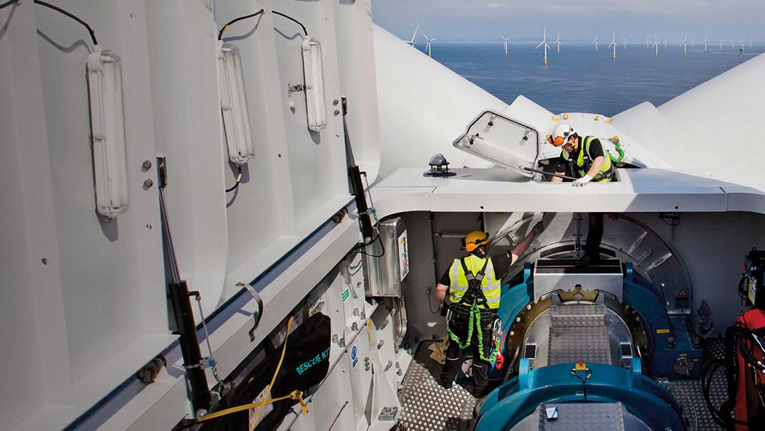 Servicing a 3.6 MW offshore wind turbine